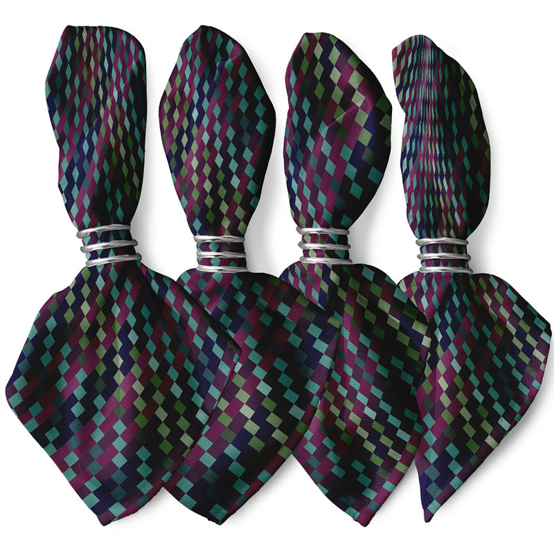 Kynlea Polyester Geometric Square Napkin, Purple