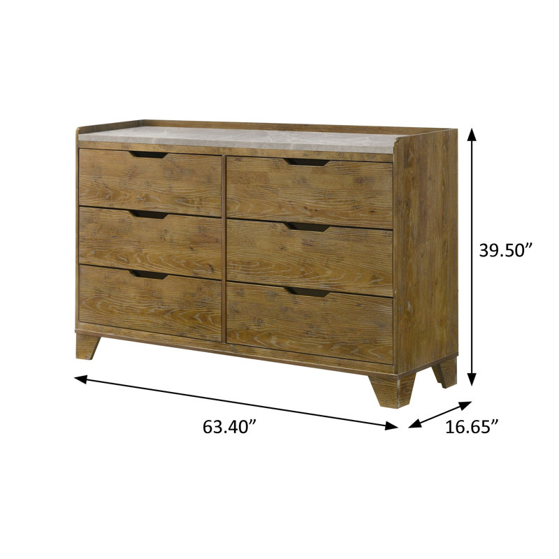 Commode rustique 63,40 ", chêne moyen