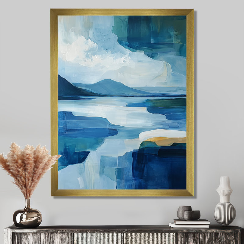 Nyri - Paysages, art mural, salon, H 20 po x l 12 po, Picture Framed, Doré