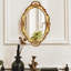 Miroir ovale antique (doré), 14,5 x 10 pouces (37 x 25,5 cm) | Miroir mural décoratif vintage à suspendre
