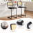 Counter Height Bar Stools Set Of 2, Upholstered Pu Leather Barstools With Rattan Back, 26 Inch Stools Armless Bar Chairs For Kitchen Island, Black-217074159
