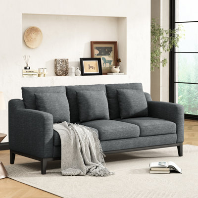 Elegant 3 Charcoal With Wooden Legs - Plywood Frame For Interior Design And Home Elegance
