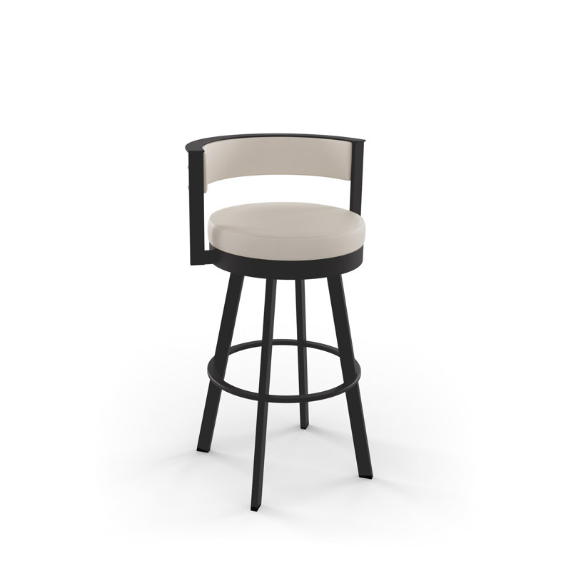 Matthews Swivel Counter & Bar Stool, Beige, Textured Dark Brown, Bar Stool (30" Seat Height)