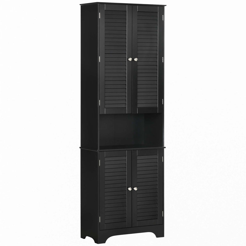 Tall Narrow Bathroom Storage Cabinet, Black