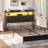 Upholstered Headboard with LED Lights and Charging Station-1280343498