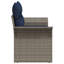  Canapé de jardin 2 places avec coussins en rotin de polyester gris-399260768