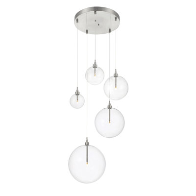 Lustre 5 lumières Jensi en nickel brossé