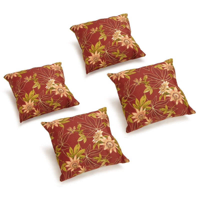 Blazing Needles Indoor/Outdoor Throw Pillow, Passion Ruby
