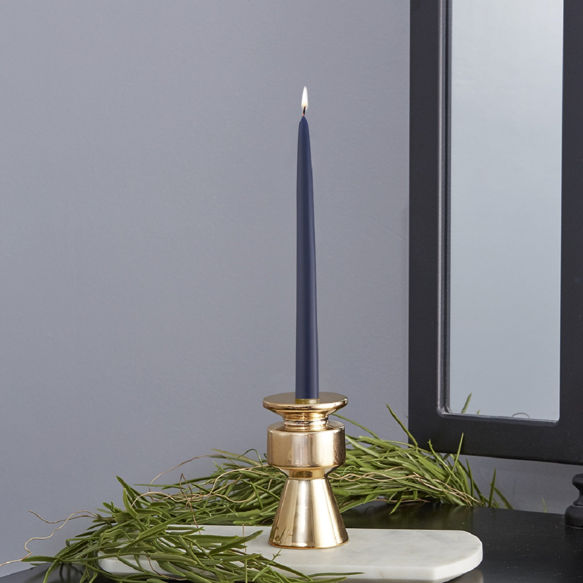 12 Piece Unscented Taper Candle Set, Abyss, 9" H x 0.88" W x 0.88" D