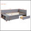 Lit plateforme simple tapissier en forme de L avec rangement et tiroirs-1829462111