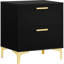 Élégante table de chevet 2 en noir et or - Le rangement dans la chambre à coucher est indispensable