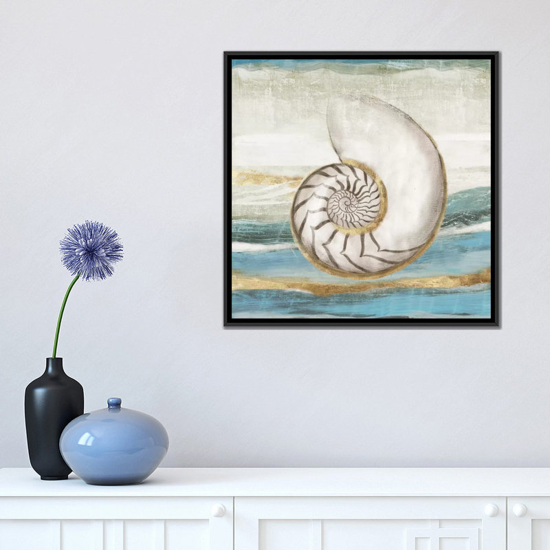 « pacific touch i », impression sur toile, H 18 po x l 18 po x P 1,5 po, Toile avec cadre noir, Pas de tapis