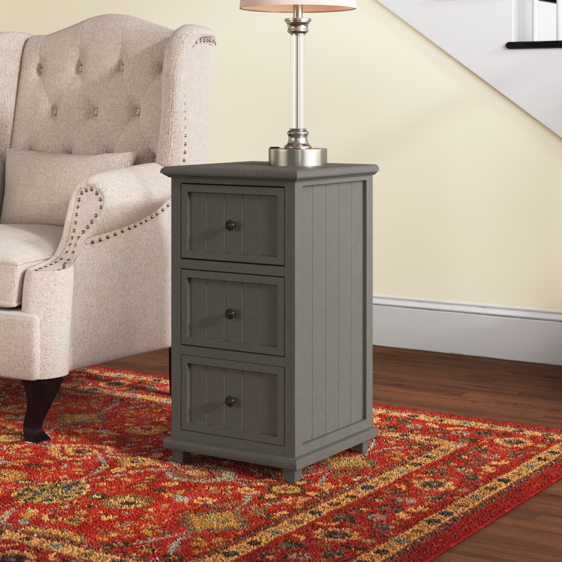 Aniakudo 3 - Drawer End Table, Slate Grey