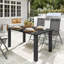 Table de salle à manger d'extérieur 59 "avec trou pour parasol, table de patio, noir