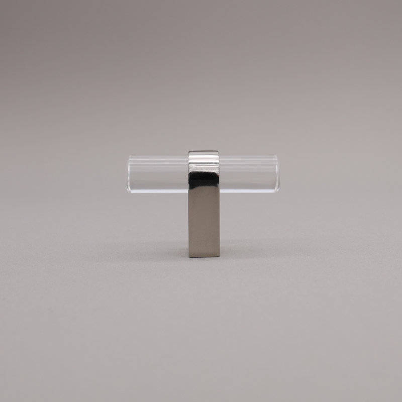 Clarity Acrylic Bar Knob, Polished Nickel/Clear Acrylic