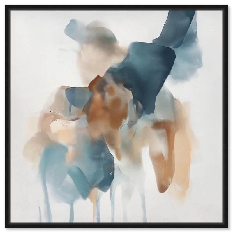 Art Remedy Soft Colour Abstracts Canvas Hidden Depths Unveiled I, 21" H x 21" W, Black Floater Framed