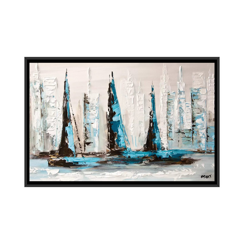 « city of paix », impression sur toile, H 18 po x l 26 po x P 1,5 po, Toile avec cadre noir, Pas de tapis