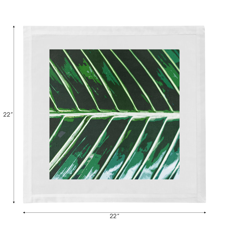Tropical Leaf Cotton Sateen Dinner Napkins, Green