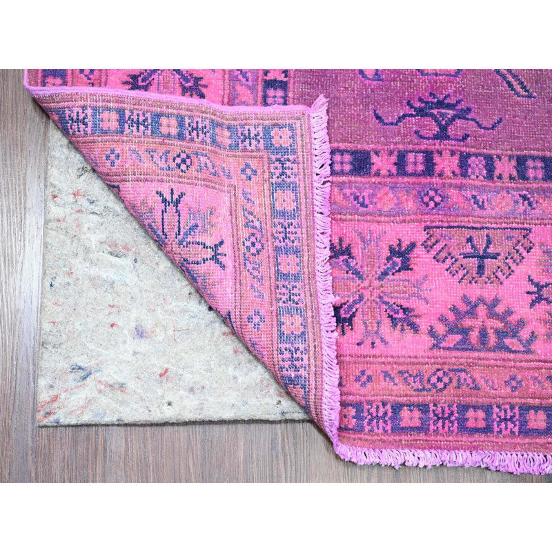 Tapis rose en laine noué à la main 5 pi 7 po x 7 pi 9 po 82708DCB3DAB404AA35B8276C660D28C
