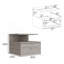 Table de chevet flottante H 12 po, fixation murale avec tiroir simple et tablette à 2 niveaux, gris clair-369455003
