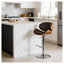 Tabouret de bar pivotant moderne avec hauteur réglable, structure en bois cintré noyer et coussin en similicuir blanc-130173375-130173373