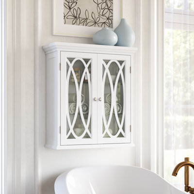 Noires Wall Mounted Cabinet with Decorative Glass Doors