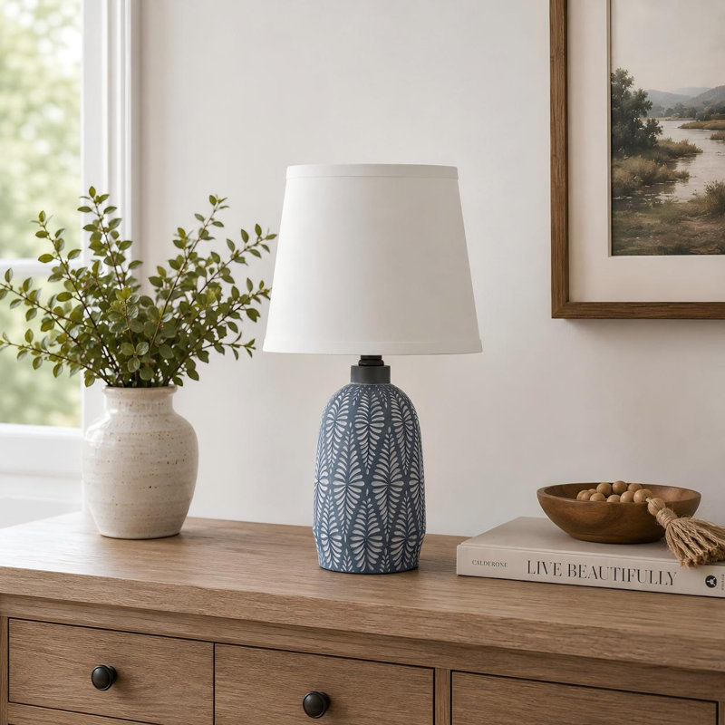 Cheria Ceramic Table Lamp, Blue