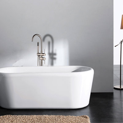 Modern Freestanding Bathtub Faucet With Hand Shower And Streamlined Design Attractive Appearance