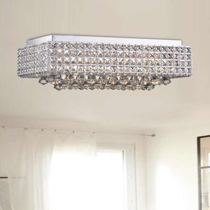 Plafonnier encastré 8 lumières 23 po Bennett, Chrome