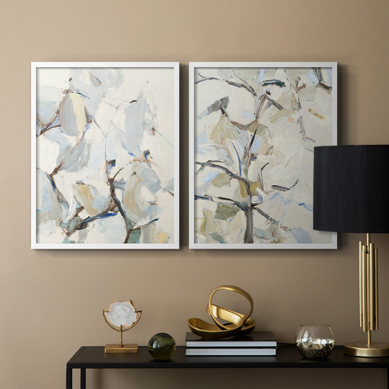 Reproduction encadrée de galerie et de poirier - prêt à accrocher - aucun clou requis - aucun clou requis, Blanc
