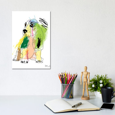 Basset Hound by Mark Ashkenazi - Wrapped Canvas Painting