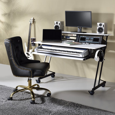 Music Recording Studio Desk with Keyboard Tray