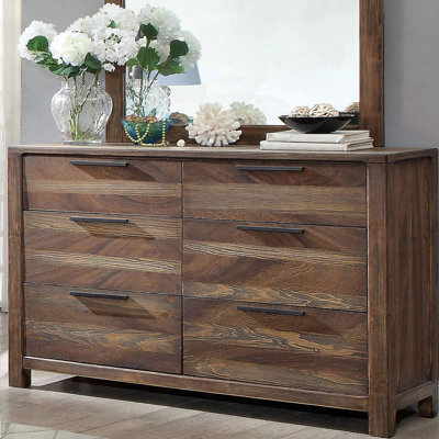 Mobilier de chambre à coucher contemporain contemporain de style rustique avec tiroirs supérieurs doublés de feutre pour commode 1 pièce
