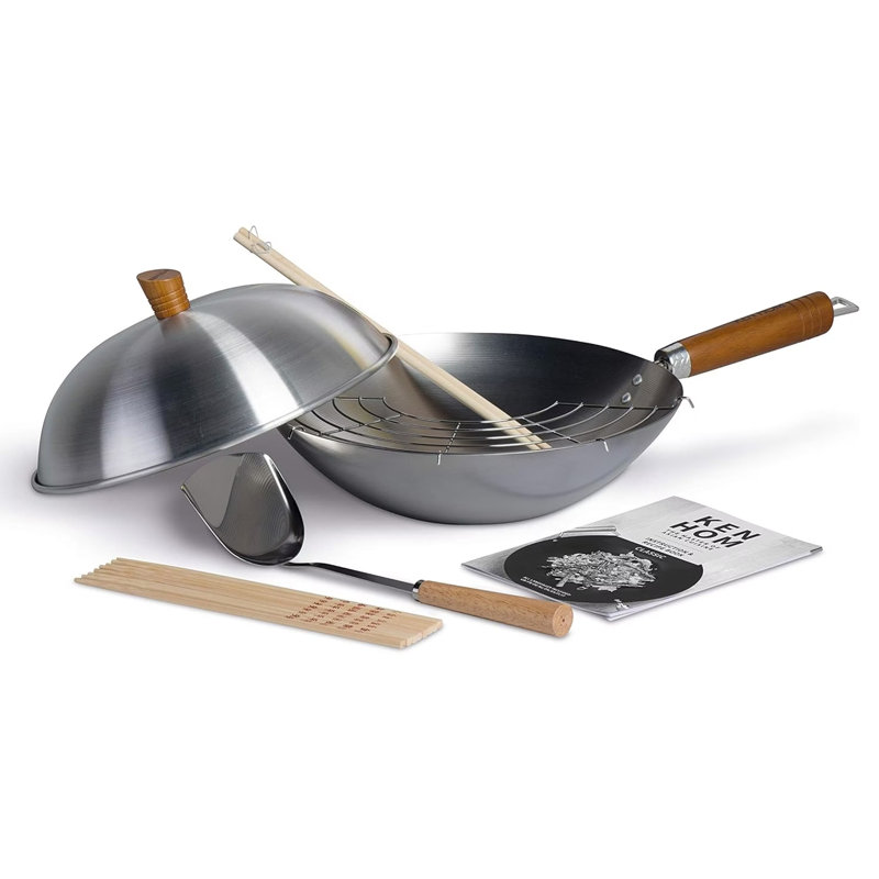 Ken Hom Stainless Steel Wok Set with Lid