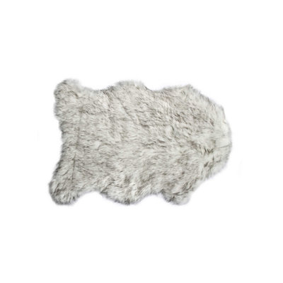 Desberg 2' X 3' Gray Faux Sheepskin Shag Washable Area Rug