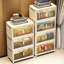 Armoire de rangement pliante à 3 niveaux avec portes et roues magnétiques Temir | Rangement en plastique 19,69 "avec roulettes-879037377