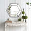 Miroir décoratif 20 po x 18 po en verre hexagonal, s'adaptant à divers thèmes intérieurs muraux modernes 20,7 x 1,6 x 17,9, convenant à plusieurs pièces-20911033