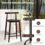 Ensemble de 4 tabourets de bar à hauteur de comptoir Costway avec cadre en bois d'acacia-1177481281