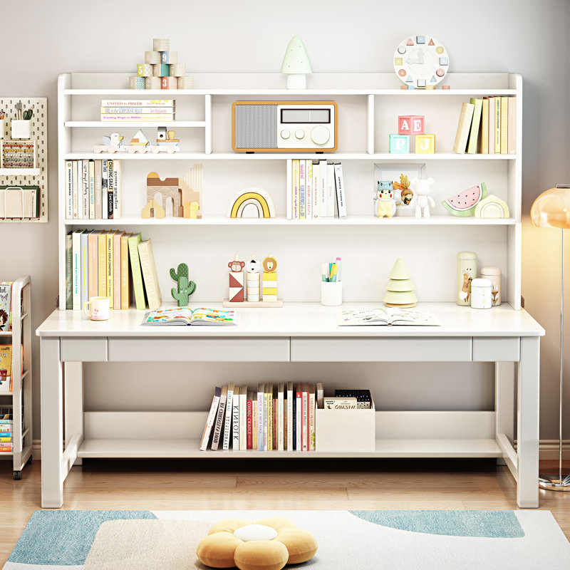Bureau d'étude pour enfants, table d'écriture et d'ordinateur multifonctionnelle pour enfants, Blanc