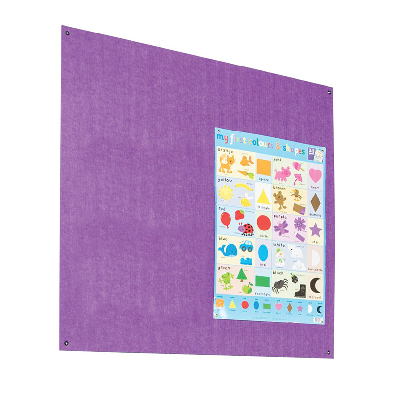 Wall Mounted Reversible Bulletin Board, 60cm H x 90cm W, Purple