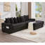 Canapé modulaire en L 110,75 po, canapé modulaire en velours côtelé, avec repose-pieds mobile, porte-gobelets, 8 coussins décoratifs, poche latérale, déplier en lit, noir-1020083868-1020083875