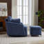 Chaise pivotante rembourrée avec repose-pieds avec rangement-101644158