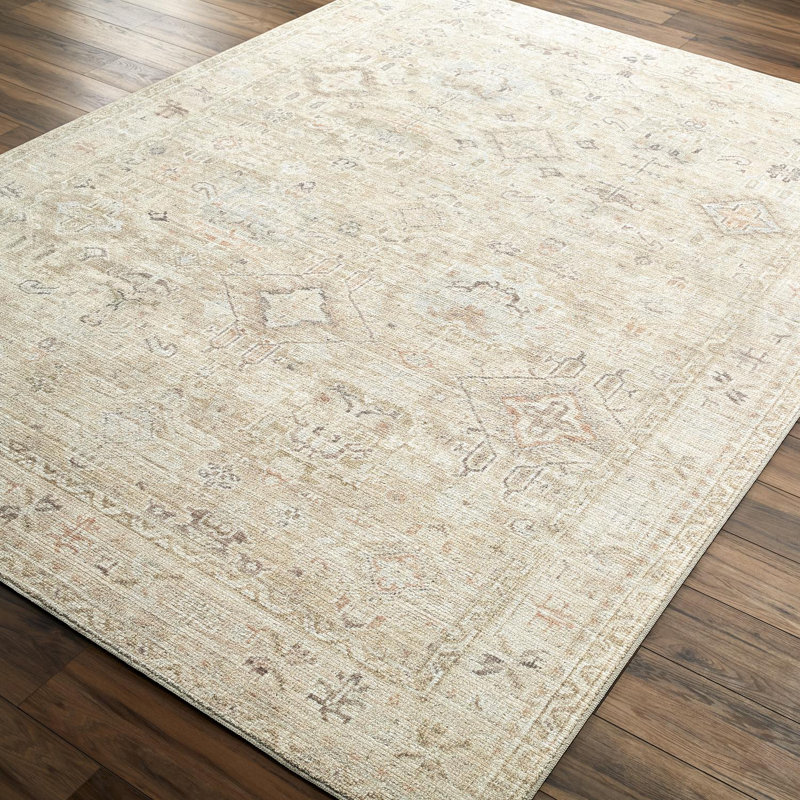 Marlene Cream and Beige Vintage Medallion Area Rug 10' x 14'