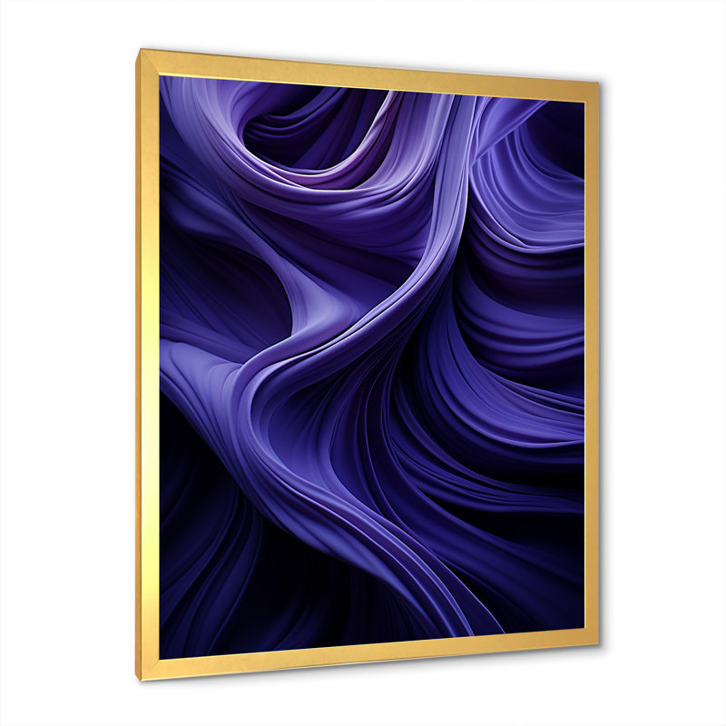 Art mural Claitt - Spirales abstraites_106108, H 40 po x l 30 po x P 1,5 po, Impression dorée sur toile encadrée