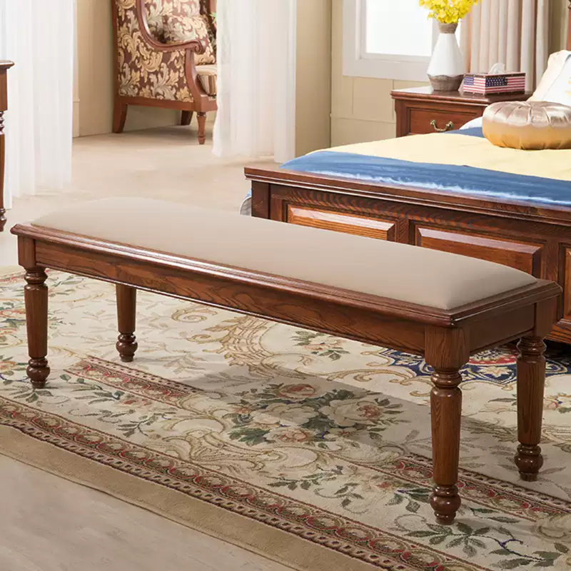 Banc en tissu massif American Tech Style pour salon et entrée