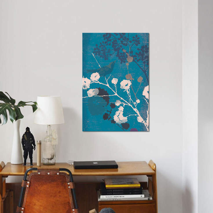 « oiseau i », impression sur toile, H 60 po x l 40po x P 1,5 po, Pas de tapis, Toile tendue
