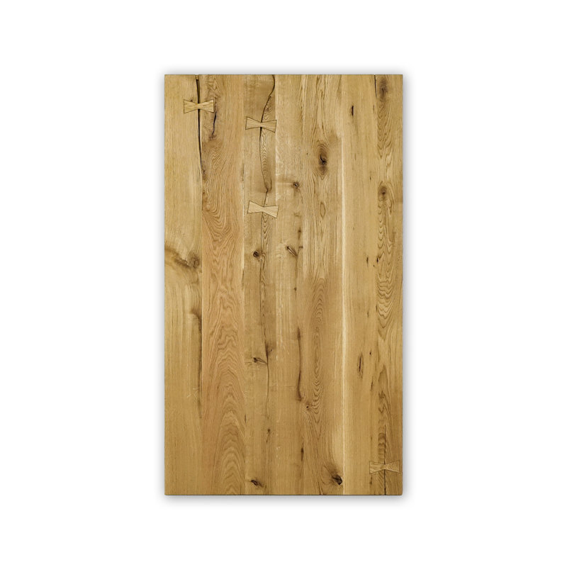 Marthasville Oak Rectangular Wood Top Dining Table with Steel Base, 79H x 180L x 90W cm, Natural Oil