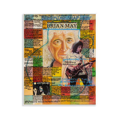 "Brian May", collage sur bois par Sabin