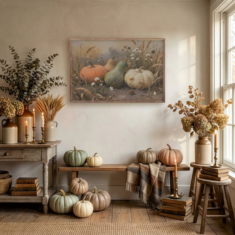 Assorted Gourds With One White, H 10 po x l 16 po