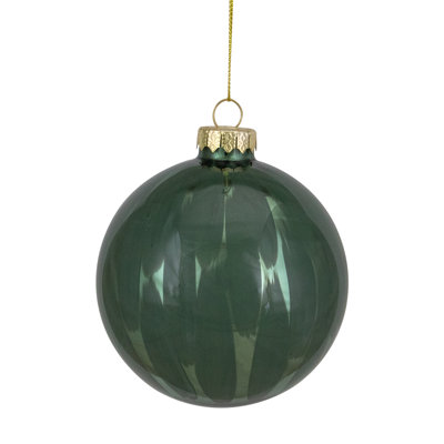 4" Shiny Glass Christmas Ball Ornament